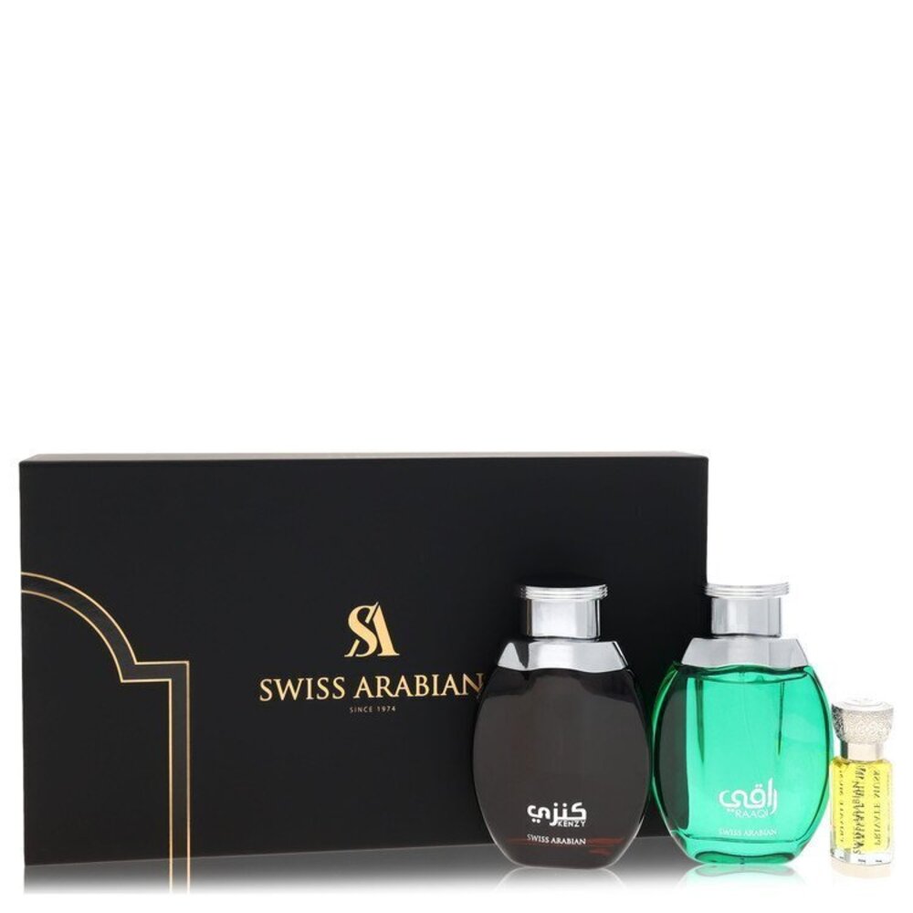 Kenzy by Swiss Arabian Gift Set -- 2 x 3.4 oz Eau De Parfum in Raaqi & Kenzy + .
